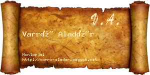 Varró Aladár névjegykártya